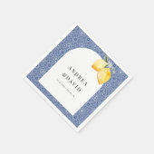 Serviette En Papier Carrelage bleu méditerranéen italien Mariage citro (Coin)