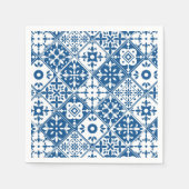 Serviette En Papier Carrelage bleu Santorin thème grec/espagnol (Devant)