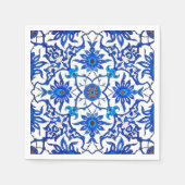 Serviette En Papier Carrelage chinois Art Nouveau - Cobalt Bleu & Blan (Devant)