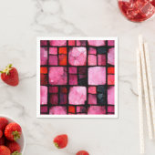 Serviette En Papier Carrelage en verre rose Découpage Tissu Papier (En situation)