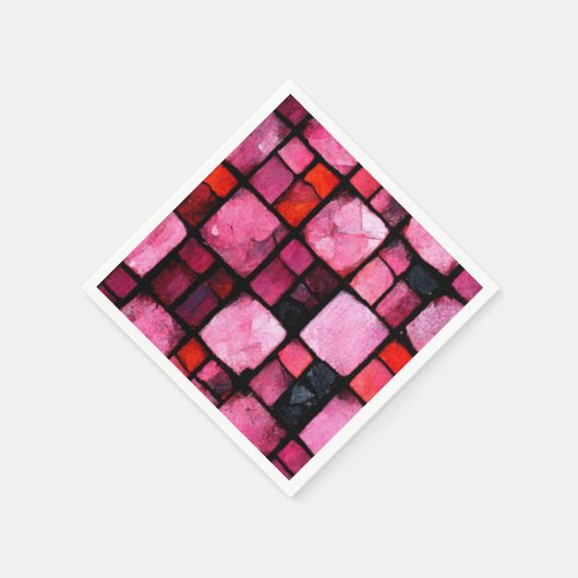 Serviette En Papier Carrelage en verre rose Découpage Tissu Papier (Coin)