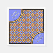 Serviette En Papier Carrelage gothique Motif - Bleu jaune orange (Devant)
