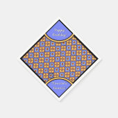Serviette En Papier Carrelage gothique Motif - Bleu jaune orange (Coin)