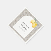Serviette En Papier Carrelage italien beige Citron Mariage (Coin)
