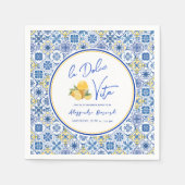 Serviette En Papier Carrelage Italien Fête de Mariage Méditerranéenne  (Devant)