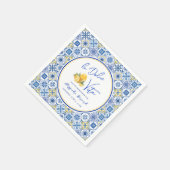 Serviette En Papier Carrelage Italien Fête de Mariage Méditerranéenne  (Coin)
