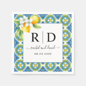 Serviette En Papier Carrelage italien méditerranéen, mariage de branch (Devant)