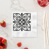Serviette En Papier Carrelage marocain - blanc avec arrière - plan noi (En situation)