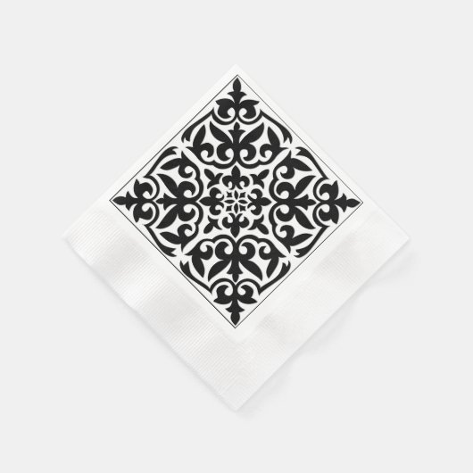 Serviette En Papier Carrelage marocain - blanc avec arrière - plan noi (Coin)