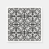 Serviette En Papier Carrelage marocain - noir avec arrière - plan blan (Devant)