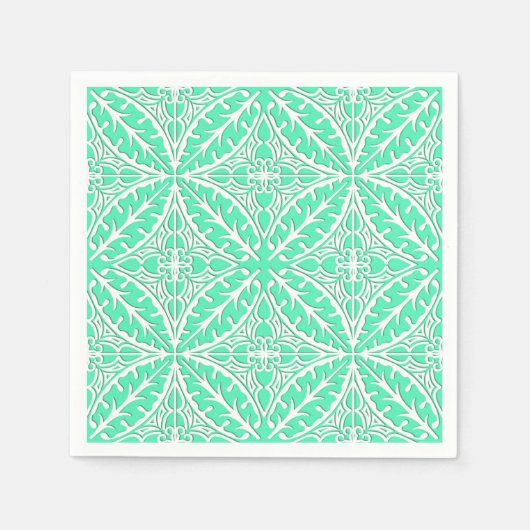 Serviette En Papier Carrelage marocain - oeuf de robin bleu et blanc (Devant)