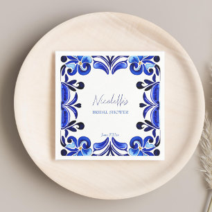 Serviette En Papier Carrelage méditerranéen bleu français enterrement