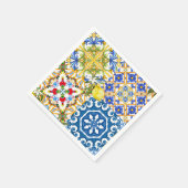 Serviette En Papier Carrelage méditerranéen, majolica, style sicilien (Coin)