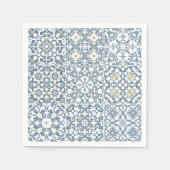 Serviette En Papier Carrelage méditerranéen, marocain, Majolica, Azule (Devant)