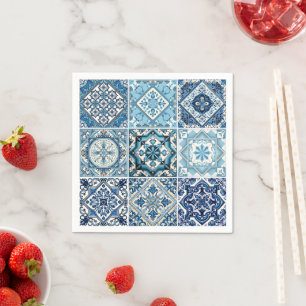 Serviette En Papier Carrelage méditerranéen, Portugais, Azulejo, Majol