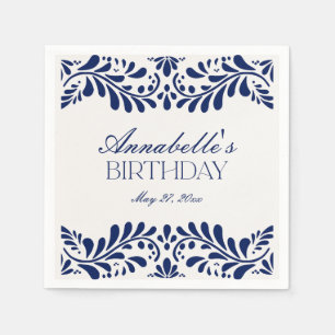 Serviette En Papier Carrelage Talavera bleu Espagne Fiesta Anniversair