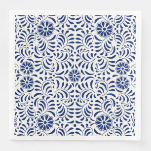 Serviette En Papier Carrelage Talavera bleu style espagnol Fiesta