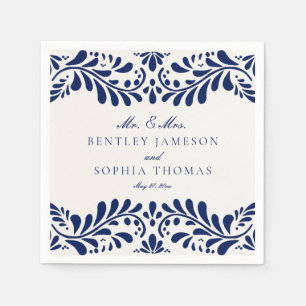 Serviette En Papier Carrelage Talavera bleu style espagnol Mariage Fie