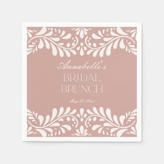 Serviette En Papier Carrelage Talavera Rose Fiesta Espagnole Brunch de (Devant)