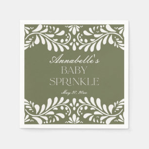 Serviette En Papier Carrelage Talavera Vert Espagnol Fiesta Bébé Parse