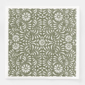 Serviette En Papier Carrelage Talavera Vert Style Fiesta (Devant)