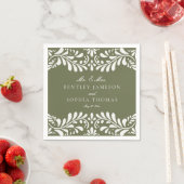 Serviette En Papier Carrelage Talavera Vert Style Mariage Fiesta (En situation)