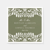 Serviette En Papier Carrelage Talavera Vert Style Mariage Fiesta (Devant)