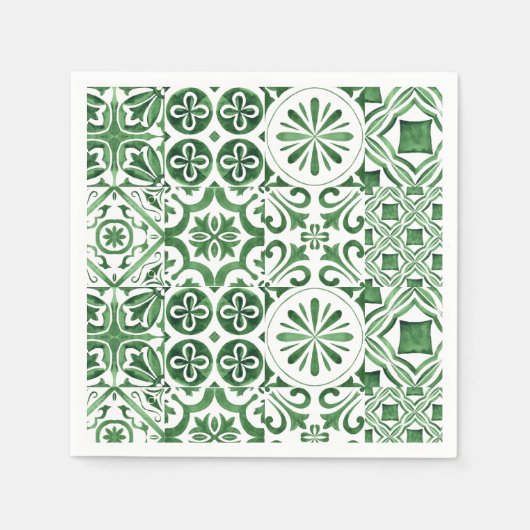 Serviette En Papier Carrelage vert italien été tendance (Devant)