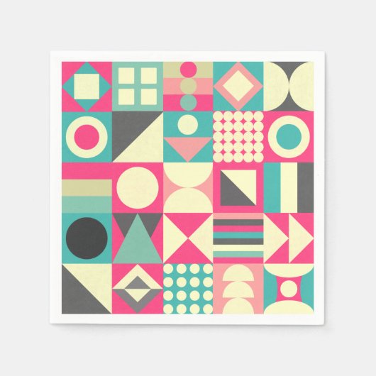 Serviette En Papier Carrés Abstraits 110419 (Devant)