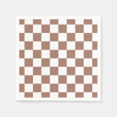 Serviette En Papier Carrés Checker mocha brun blanc géométrique rétro (Devant)