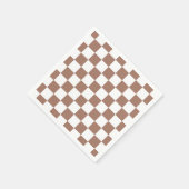 Serviette En Papier Carrés Checker mocha brun blanc géométrique rétro (Coin)