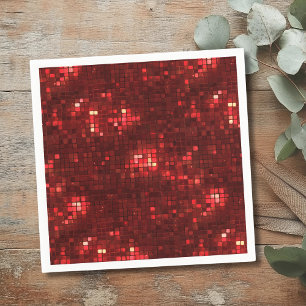 Serviette En Papier Carrés de style disco rouge motif de la Saint-Vale