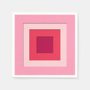 Serviette En Papier Carrés en couches du milieu du siècle - rose et vi