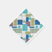 Serviette En Papier Carrés géométriques sans à damiers plaid (Coin)