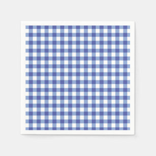 Serviette En Papier Carrés Gingham Bleu et Blanc à Carreaux Fête OZ