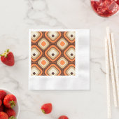 Serviette En Papier Carrés orange, marron et beige (En situation)