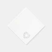 Serviette En Papier Carrosserie mariage au coeur géométrique argenté (Coin)