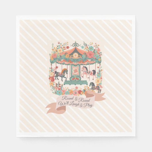 Serviette En Papier Carrousel Chic Carnival Carnival Anniversaire (Devant)
