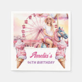 Serviette En Papier Carrousel d'anniversaire du parc d'attractions (Devant)