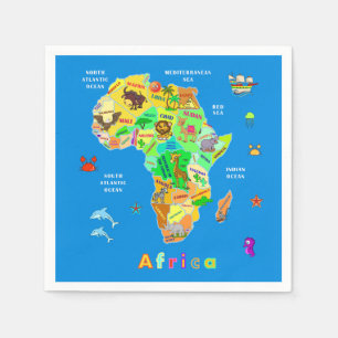 Serviette En Papier Carte africaine pour les enfants