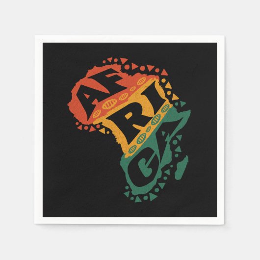 Serviette En Papier Carte Afrique (Devant)