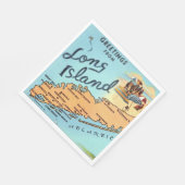 Serviette En Papier Carte ancienne de Long Island (Coin)