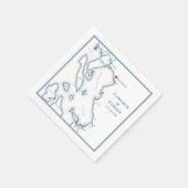 Serviette En Papier Carte Bellingham Washington Mariage élégant (Coin)