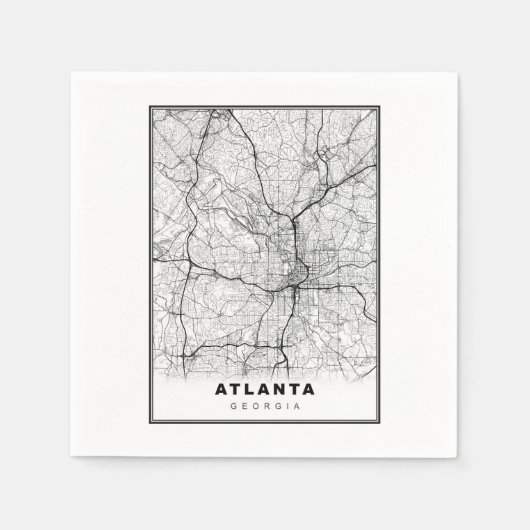 Serviette En Papier Carte d'Atlanta (Devant)