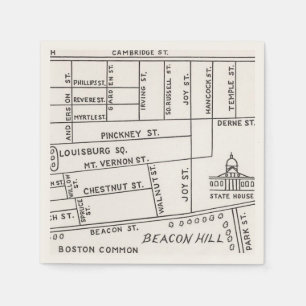 Serviette En Papier Carte de Beacon Hill à Boston