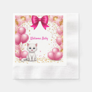 Serviette En Papier Carte de bienvenue Bébé Petit Chat 🐱