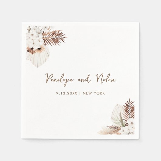 Serviette En Papier Carte de boîtier SIERRA Bohemian Pampas (Devant)