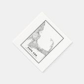Serviette En Papier Carte de Cape Cod (Coin)