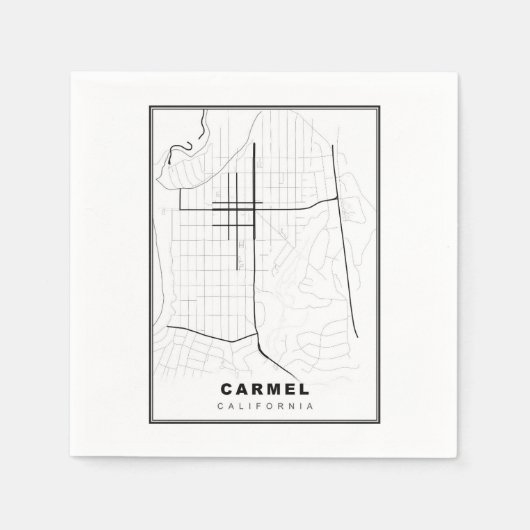 Serviette En Papier Carte de Carmel-by-the-Sea (Devant)