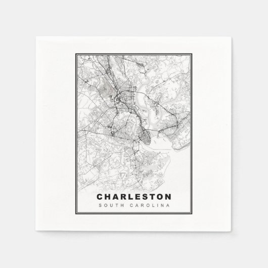 Serviette En Papier Carte de Charleston (Devant)